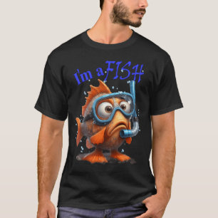Lustiger Cartoon-Fisch, whimsische Fantasie T-Shirt