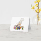 Lustiger Cartoon-Franzose-Koch Karte (Gelbe Blume)