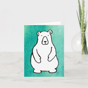 Lustiger Cartoon-Grizzly-Eisbär Hellblau Gefaltet