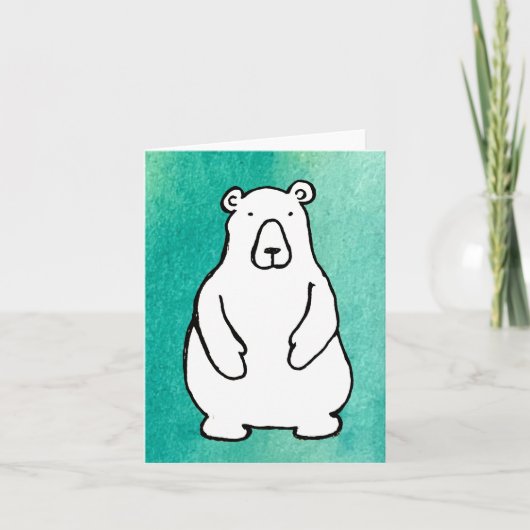 Lustiger Cartoon-Grizzly-Eisbär Hellblau Gefaltet (Vorderseite)