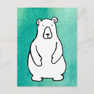 Lustiger Cartoon-Grizzly-Eisbär Hellblau Postkarte
