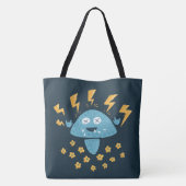 Lustiger Cartoon-harter Felsen-Pilz Tasche (Rückseite)