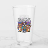 Lustiger Cartoon-Haustiere Glas (Rückseite)