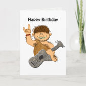 Lustiger Cartoon-Höhlenbewohner mit Karte (Vorderseite)