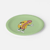Lustiger Cartoon-Hotdog-Teller Pappteller (Schrägansicht)