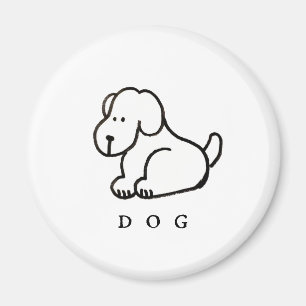 Lustiger Cartoon-Hund im Sitzen Magnet