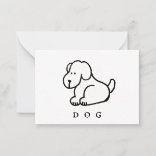 Lustiger Cartoon-Hund im Sitzen Mitteilungskarte