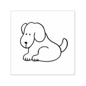 Lustiger Cartoon-Hund sitzend Permastempel (Design)