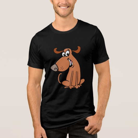 Lustiger Cartoon-Hund Tri-Blend Shirt (Vorderseite)