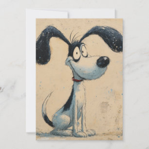Lustiger Cartoon-Hund – Whimsische süße Hundekunst Feiertagskarte