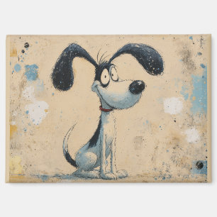 Lustiger Cartoon-Hund – Whimsische süße Hundekunst Magnet