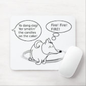 Lustiger Cartoon-Hundegeburtstag Mousepad (Mit Mouse)