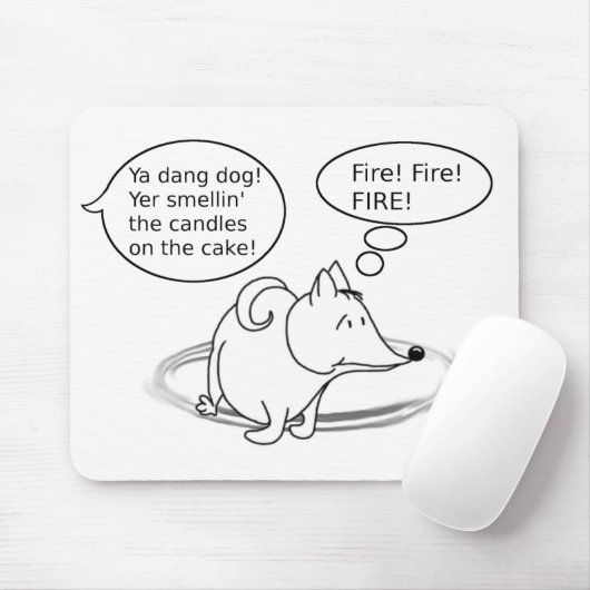 Lustiger Cartoon-Hundegeburtstag Mousepad (Mit Mouse)