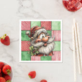 Lustiger Cartoon Lachender Weihnachtsmann Serviette (Beispiel)