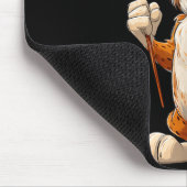 Lustiger Cartoon-Luchs mit bulgarischer Flagge als Mousepad (Ecke)