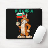 Lustiger Cartoon-Luchs mit bulgarischer Flagge als Mousepad (Mit Mouse)