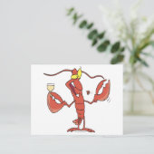 lustiger Cartoon mit Hummer Postkarte (Stehend Vorderseite)