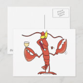 lustiger Cartoon mit Hummer Postkarte (Vorne/Hinten)