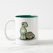 Lustiger Cartoon-Muschel-lose Schildkröten-Tasse Zweifarbige Tasse (Links)