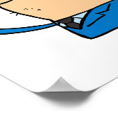 lustiger Cartoon Polizist isst Donuts Poster (Ecke)