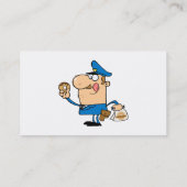 lustiger Cartoon Polizist isst Donuts Visitenkarte (Rückseite)