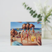 lustiger Cartoon Postkarte (Stehend Vorderseite)