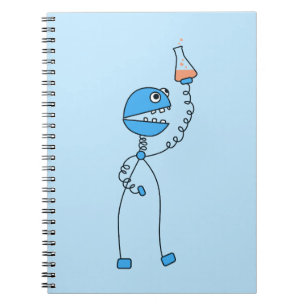 Lustiger Cartoon-Roboter-ChemieGeek Notizblock