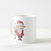 Lustiger Cartoon Sankt und Rudolph Kaffeetasse (Vorderseite Links)
