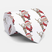 Lustiger Cartoon Sankt und Rudolph Krawatte (Gerollt)