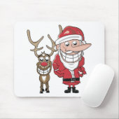 Lustiger Cartoon Sankt und Rudolph Mousepad (Mit Mouse)
