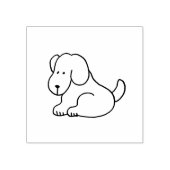 Lustiger Cartoon sitzender Hund Holz Kunst Stempel (Prägung)