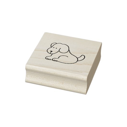 Lustiger Cartoon sitzender Hund Holz Kunst Stempel (Stempel)