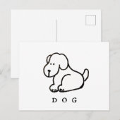 Lustiger Cartoon sitzender Hund Postkarte (Vorne/Hinten)