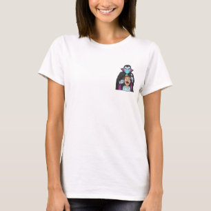 Lustiger Cartoon-Vampir-Zahnarzt untersucht veräng T-Shirt