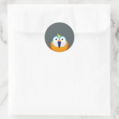 lustiger Cartoon-Vogel Runder Aufkleber (Tasche)