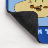 Lustiger Cartoon Woodturner auf verlassener Insel Mousepad (Ecke)