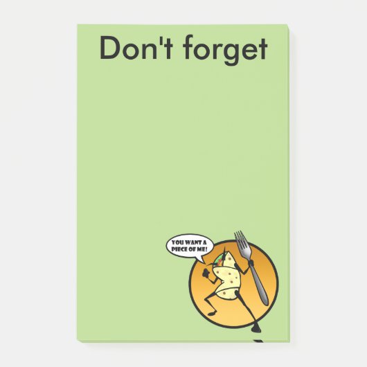 LUSTIGER CARTOONburrito-GRAFISCHER Post-it Klebezettel (Vorderseite)