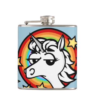 LUSTIGER CARTOONUNICORN UND FLACHMANN
