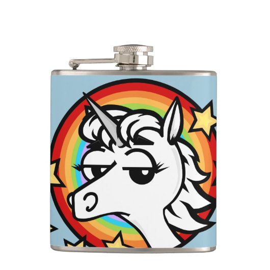 LUSTIGER CARTOONUNICORN UND FLACHMANN (Vorderseite)