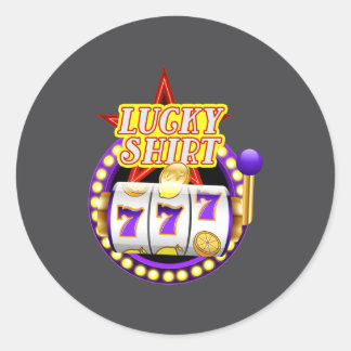 Lustiger Casino-Spielautomat Jackt Lucky Runder Aufkleber