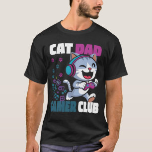 Lustiger Cat Dad Gamer Club für ihn Video Gam T-Sh T-Shirt