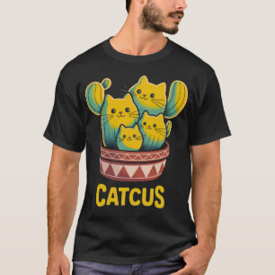 Lustiger Catcus-Witz - Lebendiges Katze-Kaktus-Sch T-Shirt
