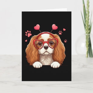 Lustiger Cavalier King Charles Spaniel Herz Kopf V Karte