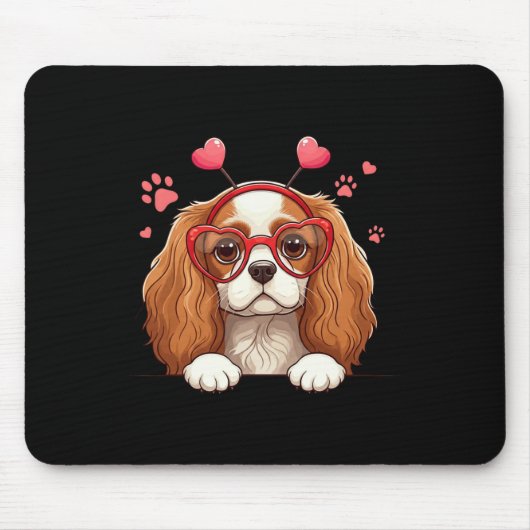 Lustiger Cavalier King Charles Spaniel Herz Kopf V Mousepad (Vorne)