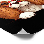 Lustiger Cavalier King Charles Spaniel Herz Kopf V Poster (Ecke)