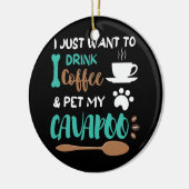 Lustiger Cavapoo Kaffee Cooler Cavapoo Besitzer Fü Keramik Ornament (Links)