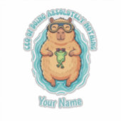 Lustiger CEO des Nichts-Tun Capybara Frosch Aufkleber (Vorderseite)