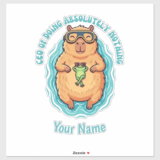 Lustiger CEO des Nichts-Tun Capybara Frosch Aufkleber (Blatt)