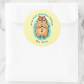 Lustiger CEO des Nichts-Tun-Capybara Runder Aufkleber (Tasche)