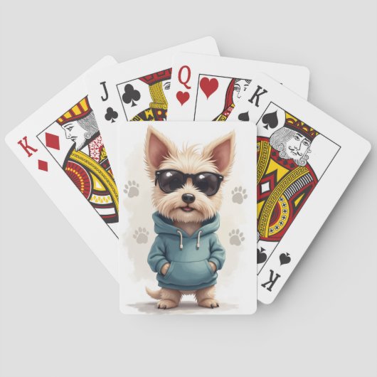 Lustiger Cesky Terrier Kawaii Hund Spielkarten (Rückseite)